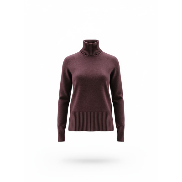 Eileen Fisher Superfine Merino Italian Wool Turtleneck Sweater Womens Plum Sz M - Picture 8 of 9